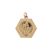 Load image into Gallery viewer, 9ct Gold Hexagonal St Christopher Pendant
