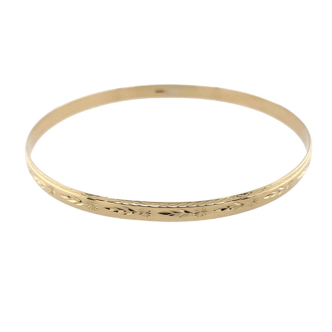 9ct Solid Gold Patterned Bangle