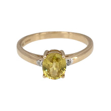 Load image into Gallery viewer, 9ct Gold Diamond &amp; Yellow Cubic Zirconia Set Ring

