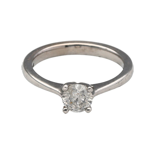 18ct White Gold & Diamond Set Solitaire Ring