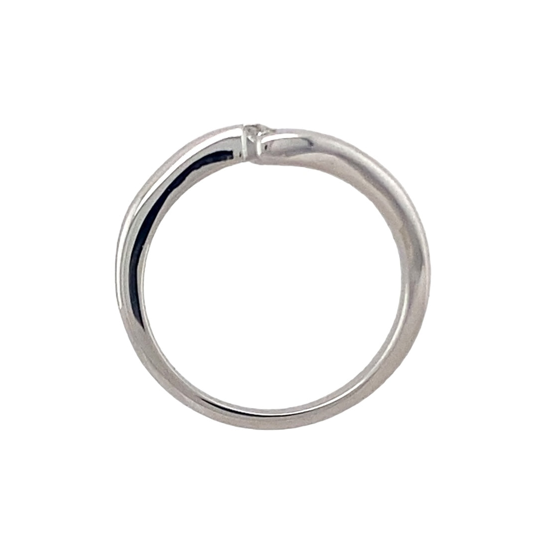 9ct White Gold & Diamond Set Modern Band Ring