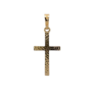 Preowned 9ct Yellow Gold Patterned Cross Pendant with the weight 1.40 grams