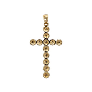 Preowned 9ct Yellow Gold & Cubic Zirconia Set Cross Pendant with the weight 2.54 grams