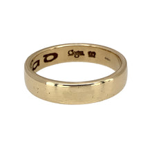 Load image into Gallery viewer, Preowned 9ct Yellow Gold Cariad Clogau 5mm Flat Wedding Band Ring in size W with the weight 6 grams

