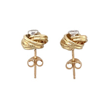 Load image into Gallery viewer, 9ct Gold &amp; Diamond Set Knot Stud Earrings
