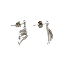 Load image into Gallery viewer, Preowned 9ct White Gold &amp; Diamond Set Drop Earrings with the weight 1.90 grams
