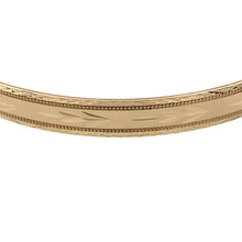 Load image into Gallery viewer, Preowned 9ct Yellow Solid Gold Patterned Bangle with the weight 10.60 grams. The bangle width 6mm and the bangle diameter is 6.7cm
