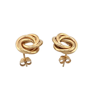 9ct Gold Triple Circle Entwined Stud Earrings