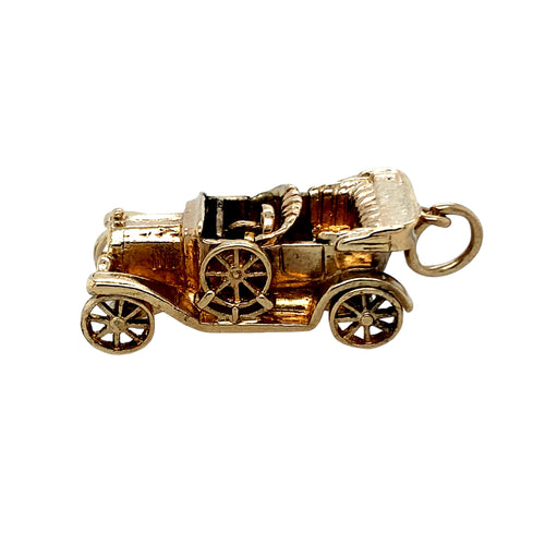 9ct Gold Old Fashioned Car Pendant