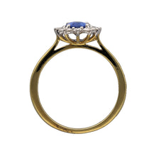 Load image into Gallery viewer, New 18ct Gold Diamond &amp; Sapphire Cluster Ring
