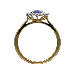 New 18ct Gold Diamond & Sapphire Cluster Ring