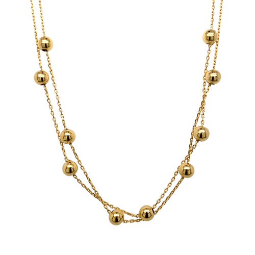 New 9ct Gold Ball Link Double Chain 17