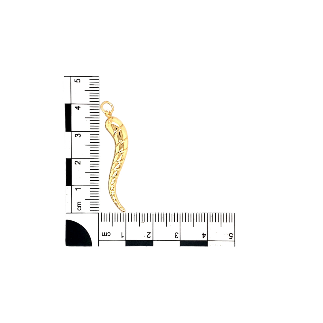 New 9ct Gold Patterned Horn of Life Pendant