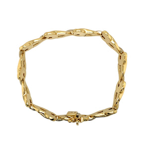 18ct Gold & Diamond Set 7" Swirl Bracelet