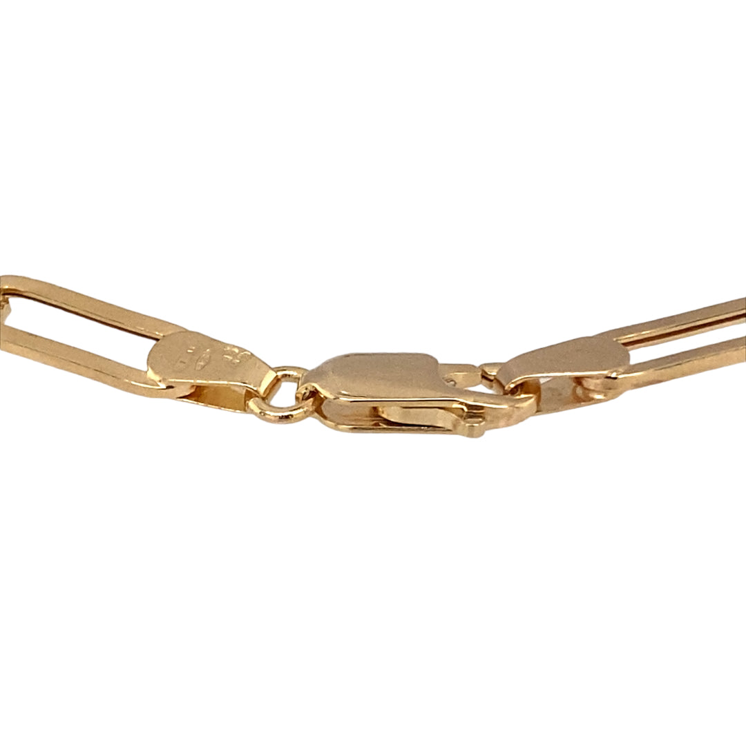 New 9ct Yellow Gold 7.5" Paperclip Bracelet with the weight 2.58 grams and link width approximately 4.25mm