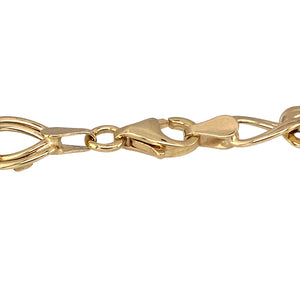New 9ct Yellow Gold 7.25" Hollow Open Double Curb Bracelet with the weight 3.37 grams and link width 8mm