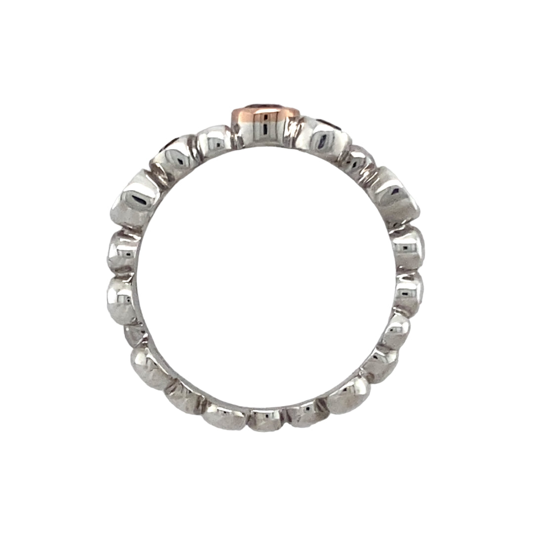 925 Silver & White Topaz Set Clogau Bubble Ring