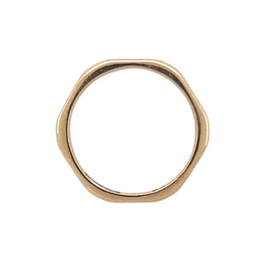 18ct Gold 2mm Hexagon Style Band Ring