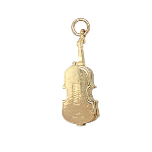 Preowned 9ct Yellow Gold Opening Violin/Cello Charm with the weight 3.70 grams