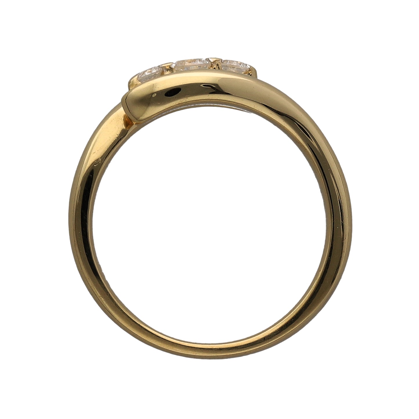 18ct Gold & Diamond Set Twist Trilogy Ring