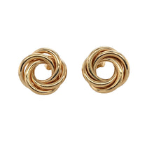 Load image into Gallery viewer, Preowned 9ct Yellow Gold Triple Circle Entwined Stud Earrings with the weight 2.70 grams
