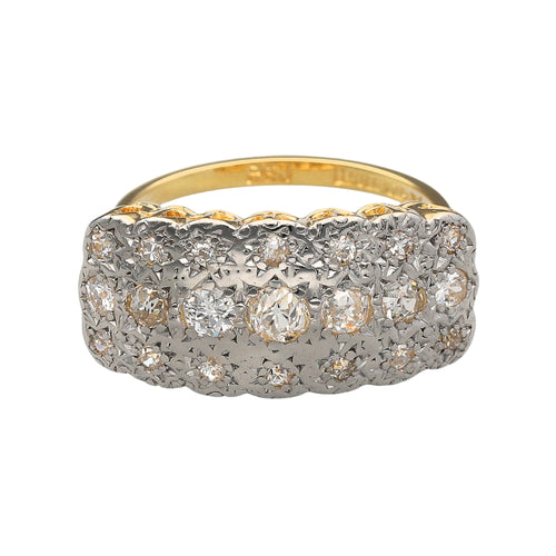18ct Gold & Platinum Diamond Set Antique Art Deco Style Ring