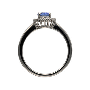Platinum Diamond & Sapphire Set Cluster Ring