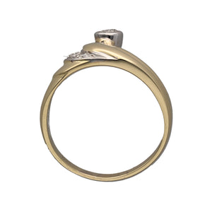 14ct Gold & Diamond Set Wishbone Style Ring