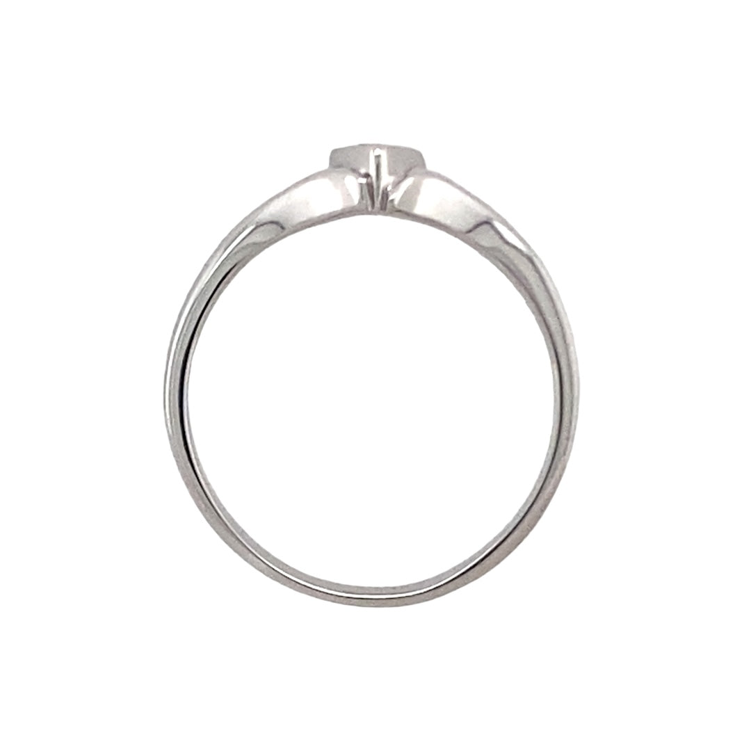 18ct White Gold & Diamond Set Wishbone Ring