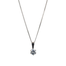 Load image into Gallery viewer, 9ct White Gold &amp; Cubic Zirconia Set Solitaire 18&quot; Necklace
