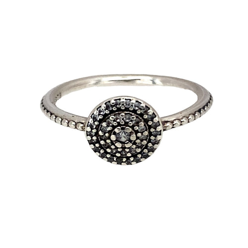 925 Silver & Cubic Zirconia Cluster Pandora Ring