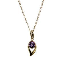 Load image into Gallery viewer, 9ct Gold &amp; Amethyst Set 16&quot; Necklace
