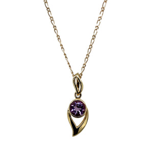 9ct Gold & Amethyst Set 16" Necklace