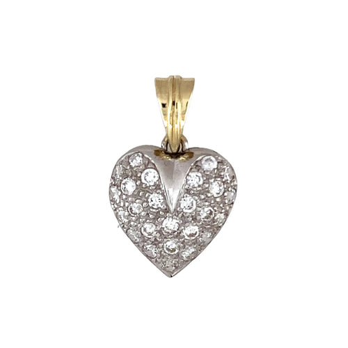 9ct Gold & Cubic Zirconia Set Heart Pendant
