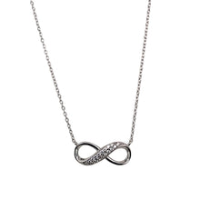 Load image into Gallery viewer, 9ct White Gold &amp; Cubic Zirconia Set Infinity Swirl 18&quot; Necklace
