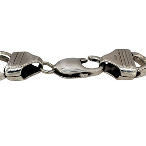 Preowned 925 Silver 10" Curb Bracelet with the weight 61.10 grams and link width 11mm