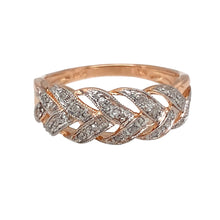 Load image into Gallery viewer, 9ct Gold &amp; Diamond Set Plaited Band Ring
