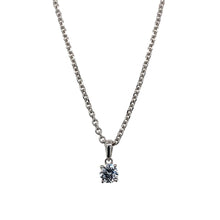 Load image into Gallery viewer, 9ct White Gold &amp; Cubic Zirconia Set Solitaire 16&quot; Necklace
