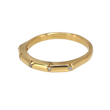 Load image into Gallery viewer, Preowned 18ct Yellow Gold &amp; Diamond Set Bar Band Ring in size R with the weight 3.80 grams. The band is 2mm wide
