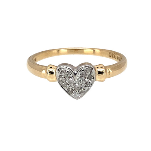 9ct Gold & Diamond Set Heart Ring