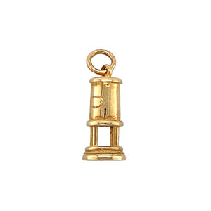 New 9ct Yellow Gold Welsh Miner Oil Lamp Pendant with the weight 2.80 grams