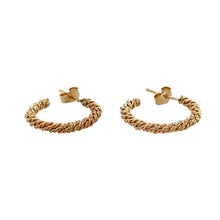 Load image into Gallery viewer, Preowned 9ct Yellow Gold Twisted Half Hoop Stud Earrings with the weight 1.90 grams
