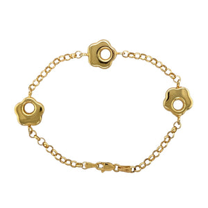 9ct Gold 7" Flower Bracelet