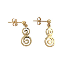 Load image into Gallery viewer, 9ct Gold Swirl Drop Earrings
