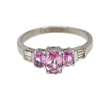 Load image into Gallery viewer, 9ct White Gold Diamond &amp; Pink Sapphire Set Ring
