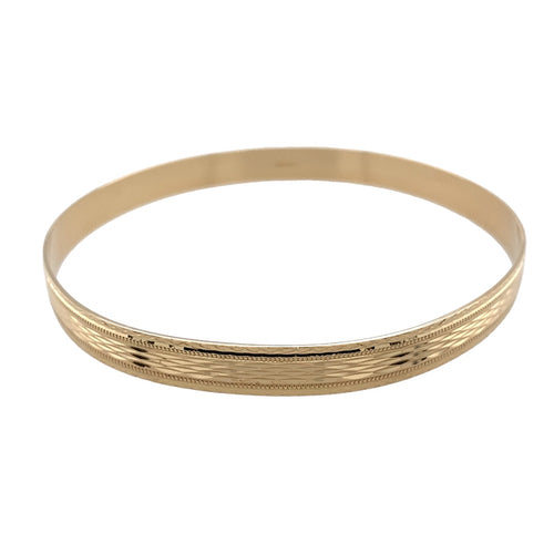 9ct Solid Gold Patterned Bangle