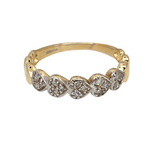 Load image into Gallery viewer, 9ct Gold &amp; Diamond Set Heart Band Ring
