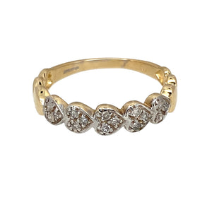 9ct Gold & Diamond Set Heart Band Ring