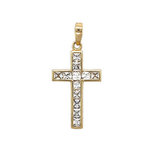 Load image into Gallery viewer, 9ct Gold &amp; Cubic Zirconia Set Cross Pendant
