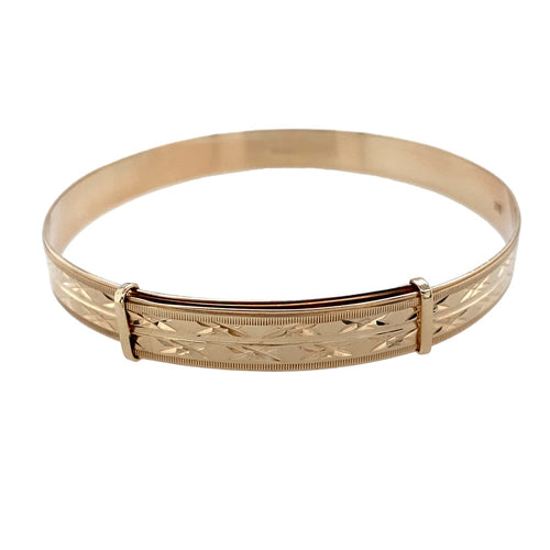 9ct Solid Gold Patterned Expanding Bangle